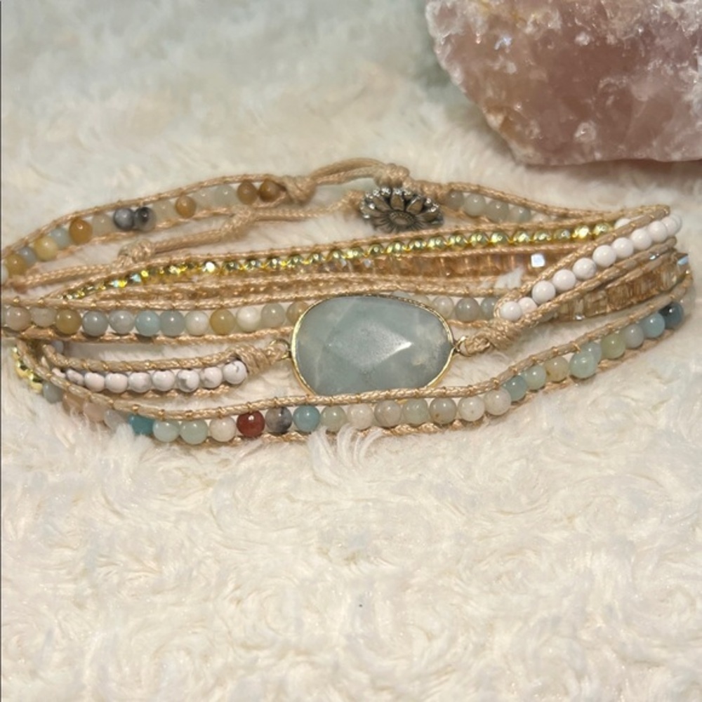 Multi-Color Beaded Wrap Bracelet